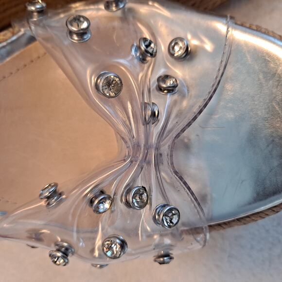 SCHUTZ Clear and Tan Wedge Sandals - Picture 9 of 10